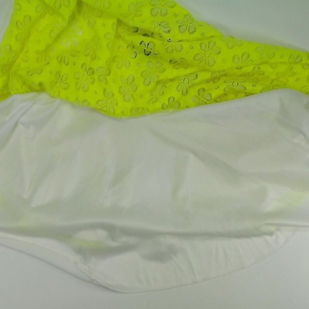 Neon Yellow Mini Ruffle Skirt - Picture 2 of 3